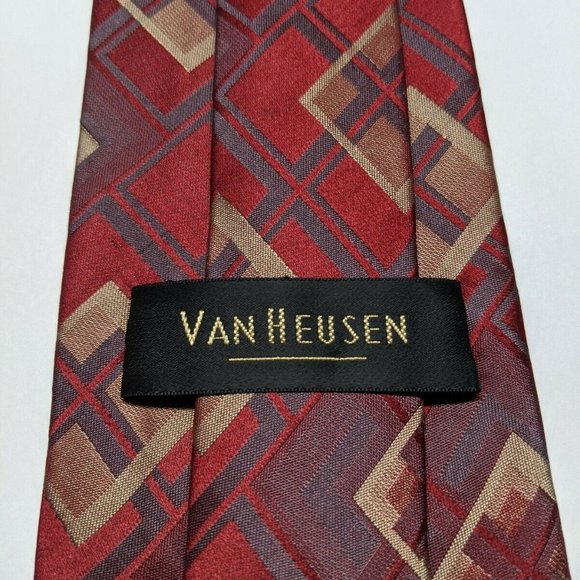 Van Heusen Geometric Diamond Silk Necktie - Picture 4 of 5